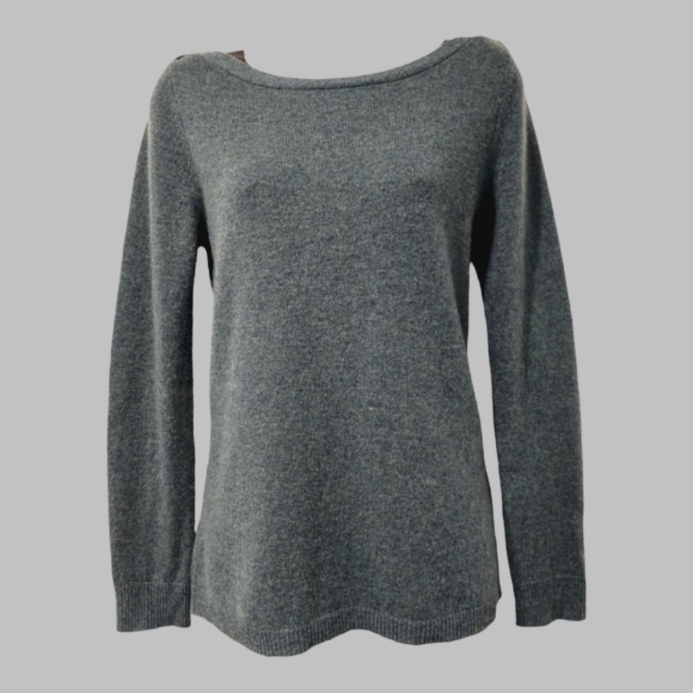 Tahari Pure Luxe 100% Cashmere Sage Green Scoop Neck Sweater Medium Soft, Warm..
